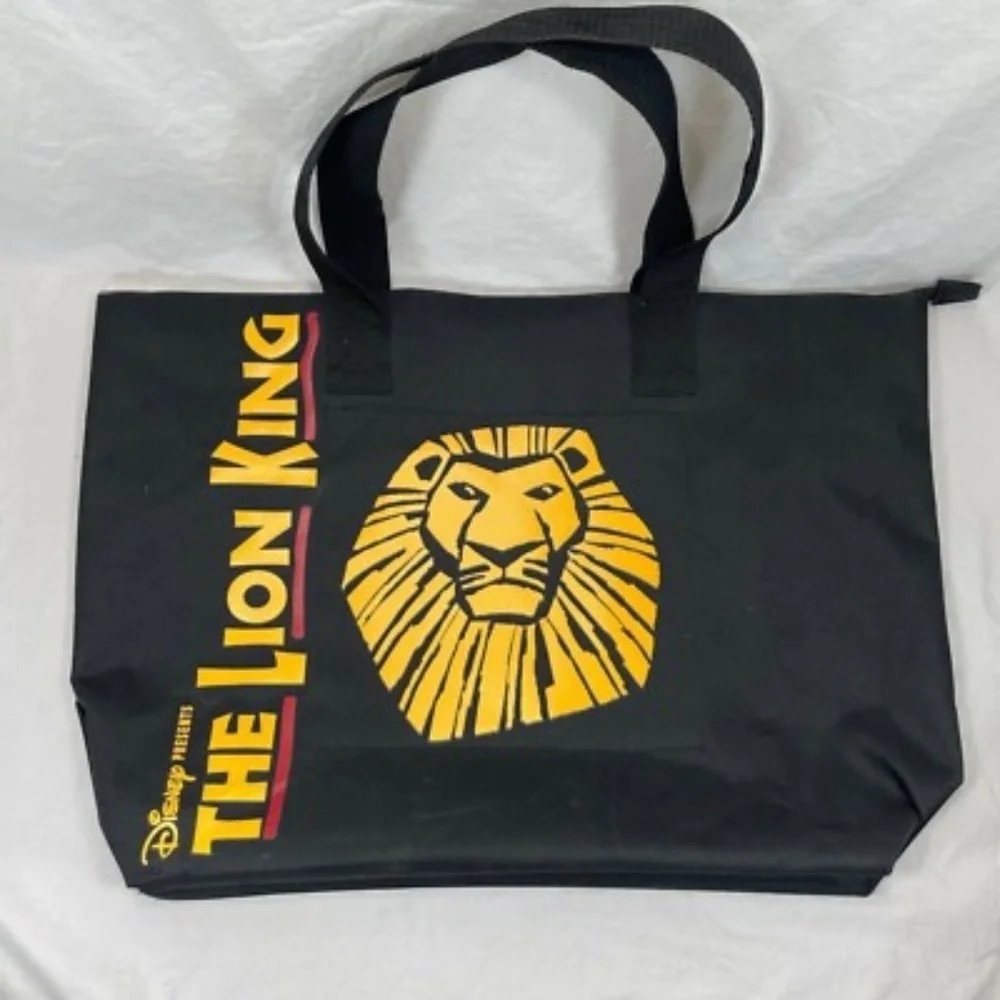 Disney The Lion King Broadway Black Zippered Tote Bag Musical Theater 18x14